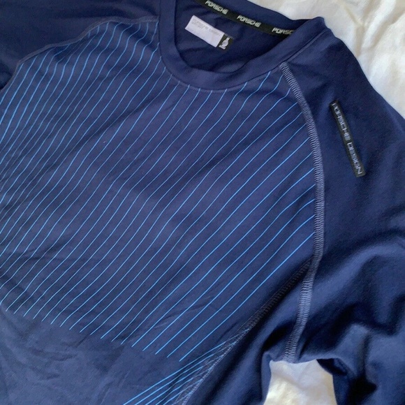 RARE Adidas Porsche Design Navy Blue Athletic Stretch Shirt P’8000 Medium - Picture 8 of 11